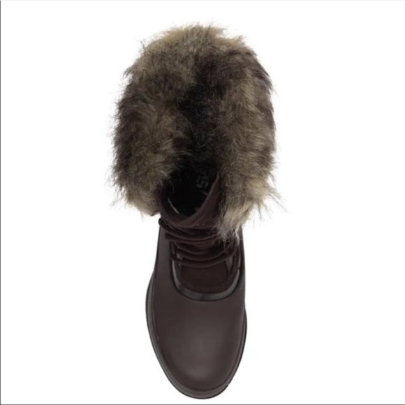 NWT SOREL Joan Of Arctic Next Faux Fur Waterproof Snow Boot In Blackened Brown - Picture 6 of 10